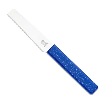 RÖR Solingen Broodjesmes met blauwe kunststof greep, 10 cm lemmet en microslijp voor broodjes en beleg