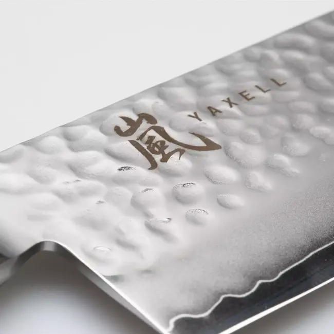 Yaxell Taishi Kiritsuke Koksmes 20 cm – VG-10 Staal – Hardheid 61 HRC – Tsuchime Afwerking – Gehamerd Lemmet – Zwart Pakka Beukenhout Handvat
