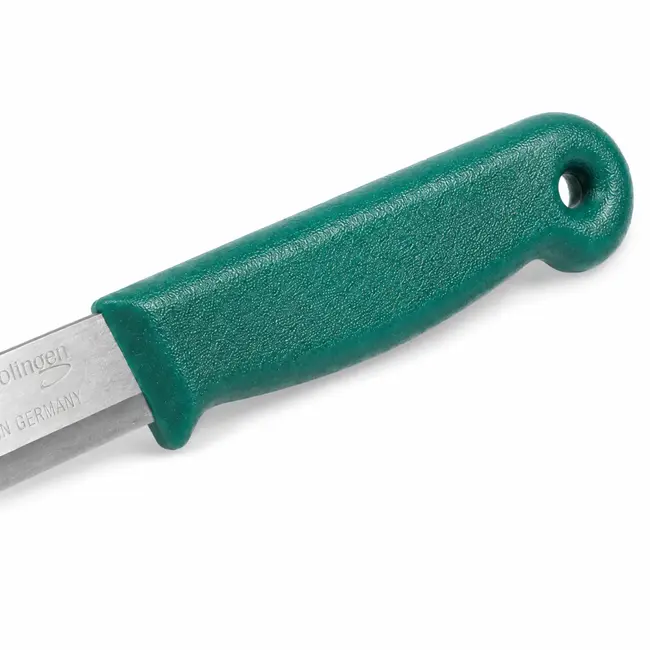 Solingen Schilmesje – RVS Glad – 16 cm met Blade Cover – Donker Groen – 10 Stuks