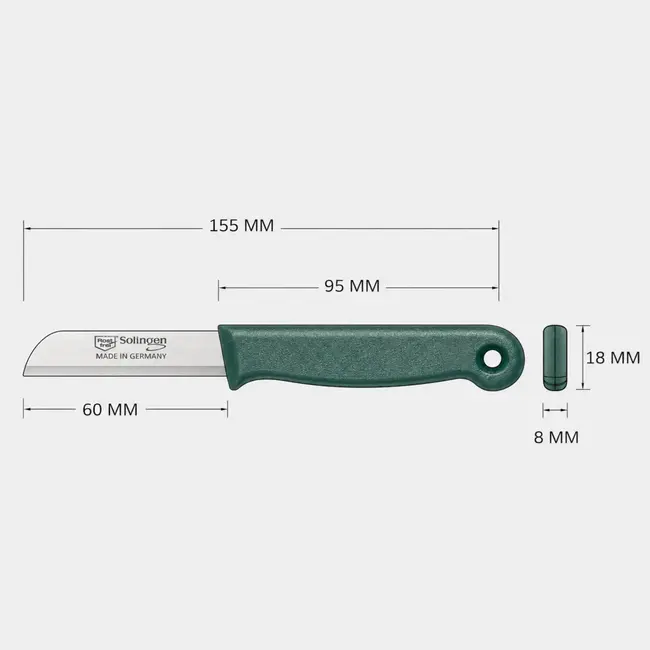 Solingen Schilmesje – RVS Glad – 16 cm met Blade Cover – Donker Groen – 10 Stuks