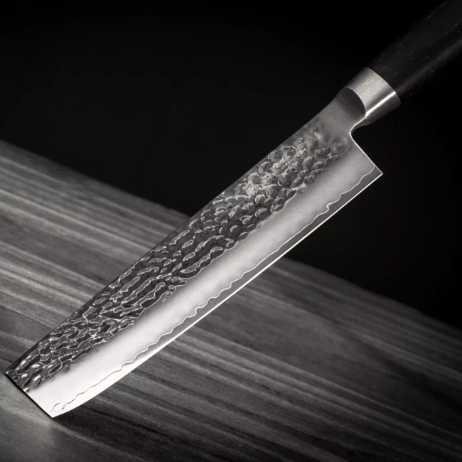 Yaxell Taishi Nakiri 16,5 cm – VG-10 Staal – Hardheid 61 HRC – Tsuchime Afwerking – Gehamerd Lemmet – Zwart Pakka Beukenhout Handvat