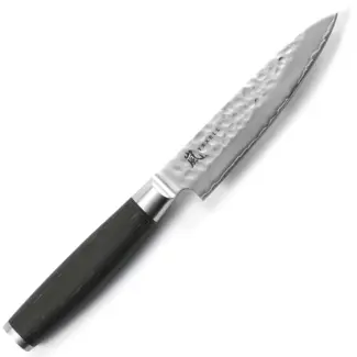 Yaxell Taishi Universeelmes 12 cm – VG-10 Staal – Hardheid 61 HRC – Tsuchime Afwerking – Gehamerd Lemmet – Zwart Pakka Beukenhout Handvat
