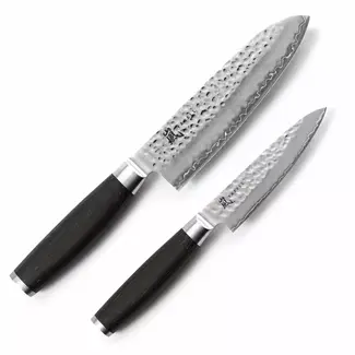 Yaxell Taishi – 2-delige Messenset – Santokumes 16,5 cm & Universeelmes 12 cm – VG-10 – Gehamerd Lemmet – Japanse Perfectie