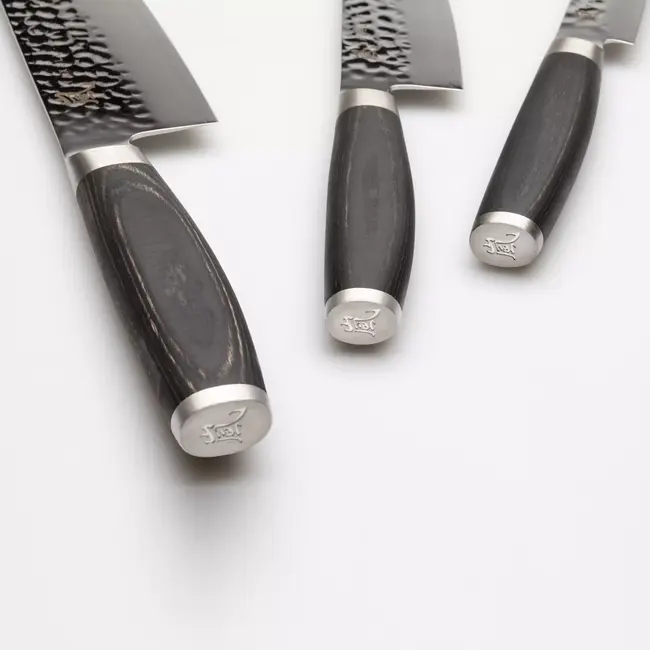 Yaxell Taishi – 3-delige Messenset – Koksmes 20 cm, Santoku 12,5 cm & Schilmes 10 cm – VG-10 – Tsuchime Afwerking