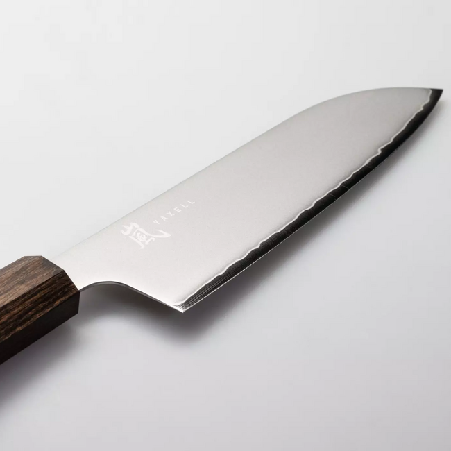 Yaxell Hana Santokumes 16,5 cm – 3 Lagen Damaststaal – Movax Staal – Pakka Wood Heft