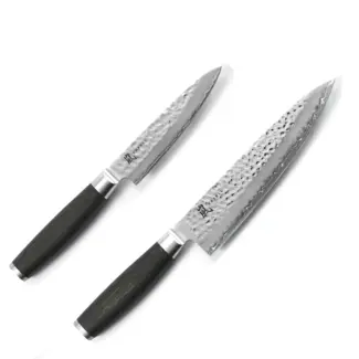 Yaxell Taishi – 2-delige Messenset – Koksmes 20 cm & Universeelmes 12 cm – VG-10 – Gehamerd Lemmet – Japans Design