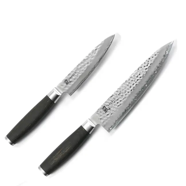 Yaxell Taishi – 2-delige Messenset – Koksmes 20 cm & Universeelmes 12 cm – VG-10 – Gehamerd Lemmet – Japans Design