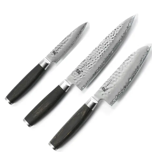 Yaxell Taishi – 3-delige Messenset – Koksmes 20 cm, Santoku 12,5 cm & Schilmes 10 cm – VG-10 – Tsuchime Afwerking