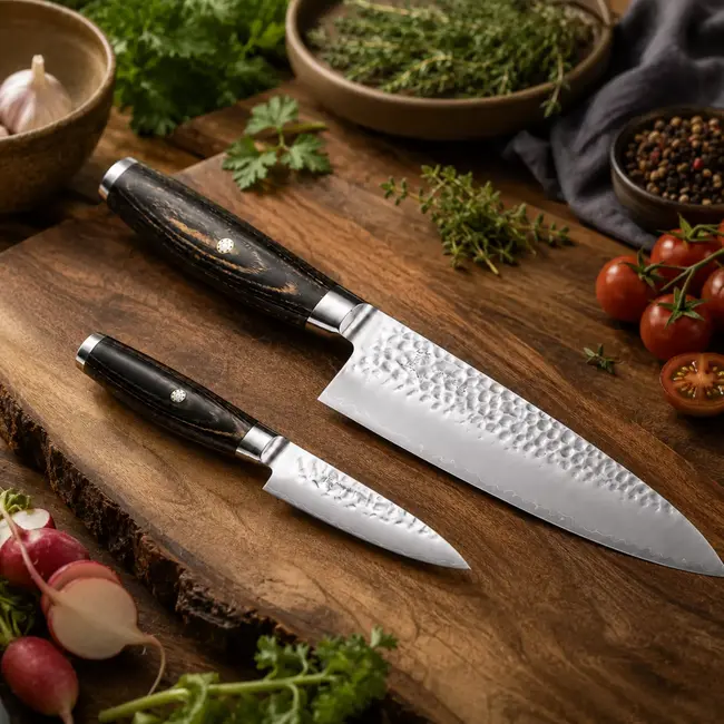 Yaxell KETU – 2-delige Messenset – SG2 Staal – Koksmes 20 cm & Schilmes 10 cm – Tsuchime Finish