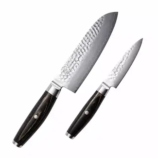 Yaxell KETU – 2-delige Messenset – Santokumes 16,5 cm & Schilmes 10 cm – SG2 Staal – Tsuchime Finish
