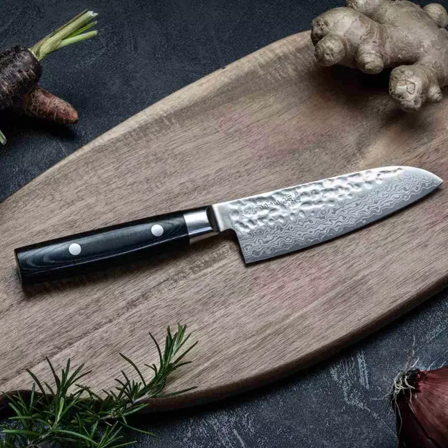 Yaxell Zen Santoku Koksmes 16,5 cm – 37 Lagen Damaststaal – Canvas-Micarta Heft