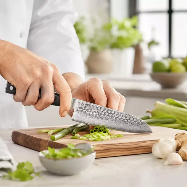 Yaxell Zen Santoku Koksmes 16,5 cm – 37 Lagen Damaststaal – Canvas-Micarta Heft
