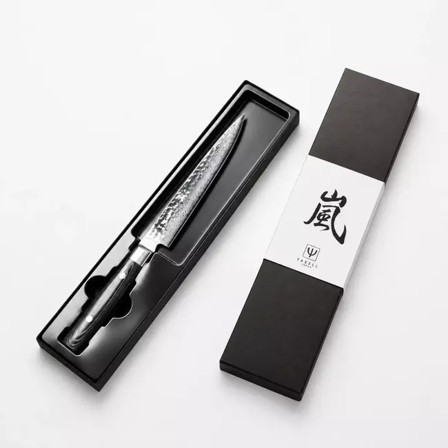 Yaxell Zen Vleesmes 18 cm – 37 Lagen Damaststaal – Canvas-Micarta Heft
