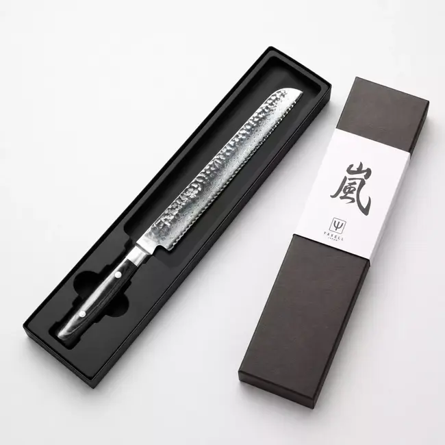 Yaxell Zen Broodmes 23 cm – 37 Lagen Damaststaal – Canvas-Micarta Heft