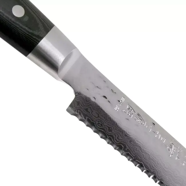 Yaxell Zen Broodmes 23 cm – 37 Lagen Damaststaal – Canvas-Micarta Heft