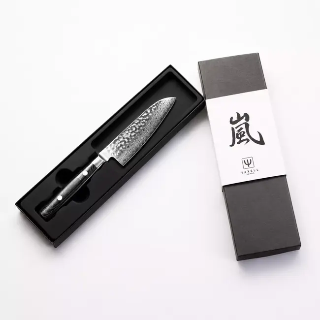 Yaxell Zen Santoku Koksmes 12,5 cm – 37 Lagen Damaststaal – Canvas-Micarta Heft