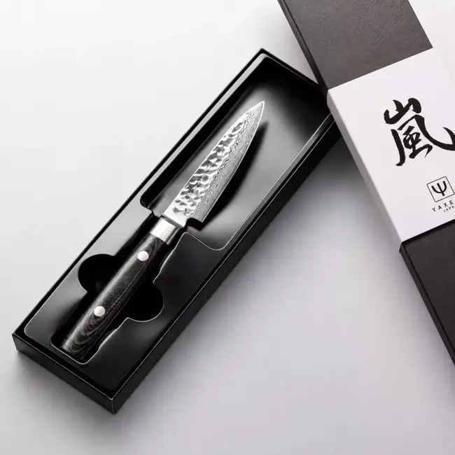 Yaxell Zen Officemes 10 cm – 37 Lagen Damaststaal – Canvas-Micarta Heft