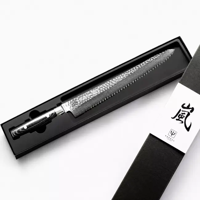 Yaxell Zen Broodmes 27 cm – 37 Lagen Damaststaal – Canvas-Micarta Heft