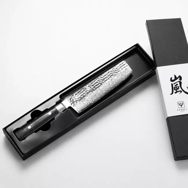 Yaxell Zen Nakiri Koksmes 16,5 cm – 37 Lagen Damaststaal – Canvas-Micarta Heft