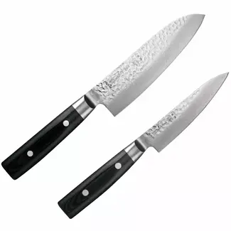 Yaxell Zen Messenset – 2-delig – Santokumes 16,5 cm en Universeel mes 12 cm – 37 Lagen Damaststaal – Canvas-Micarta Heft