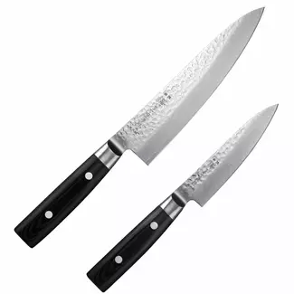 Yaxell Zen Messenset – 2-delig – Koksmes 20 cm en Universeelmes 12 cm – 37 Lagen Damaststaal – Canvas-Micarta Heft
