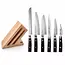 Yaxell Zen Messenset – 7-delig – Beukenhouten Messenblok met 6 Messen – 37 Lagen Damaststaal – Canvas-Micarta Heft