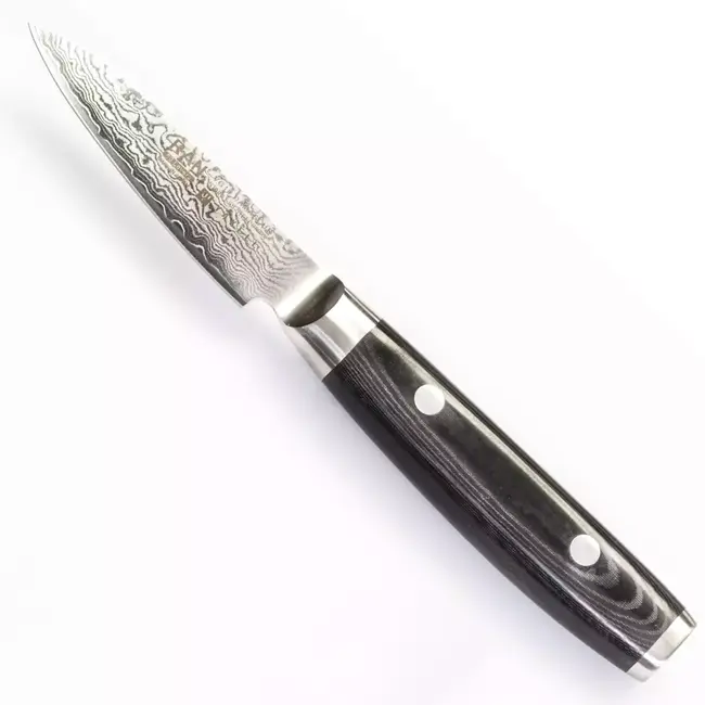 Yaxell Ran Schilmes 8 cm – 69 Lagen Damaststaal – VG10 Staal – 61 HRC – Canvas-Micarta Heft