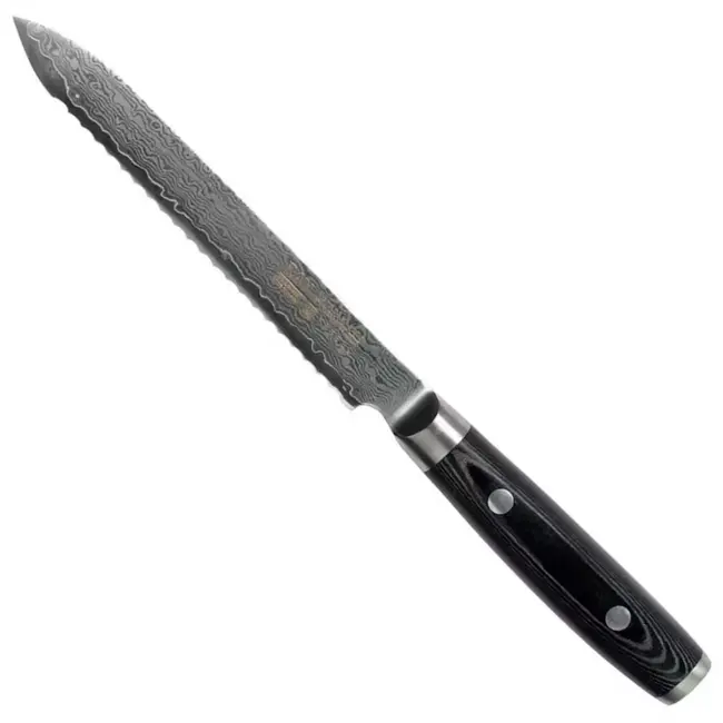 Yaxell Ran Tomatenmes 14 cm – 69 Lagen Damaststaal – VG10 Staal – 61 HRC – Canvas-Micarta Heft