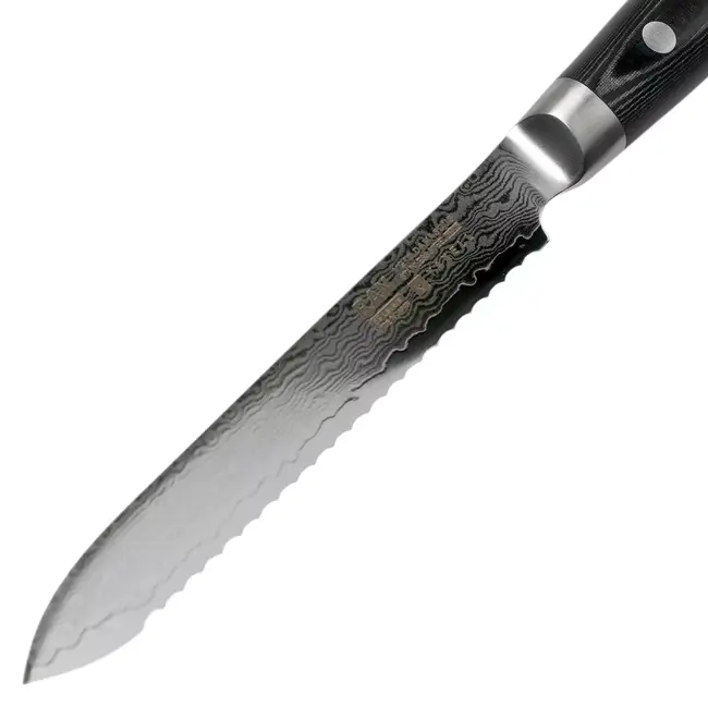 Yaxell Ran Tomatenmes 14 cm – 69 Lagen Damaststaal – VG10 Staal – 61 HRC – Canvas-Micarta Heft
