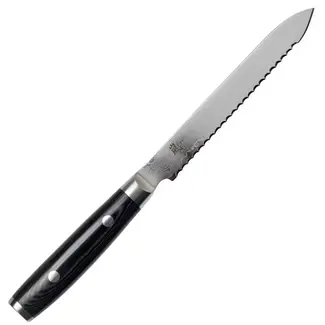 Yaxell Ran Tomatenmes 14 cm – 69 Lagen Damaststaal – VG10 Staal – 61 HRC – Canvas-Micarta Heft
