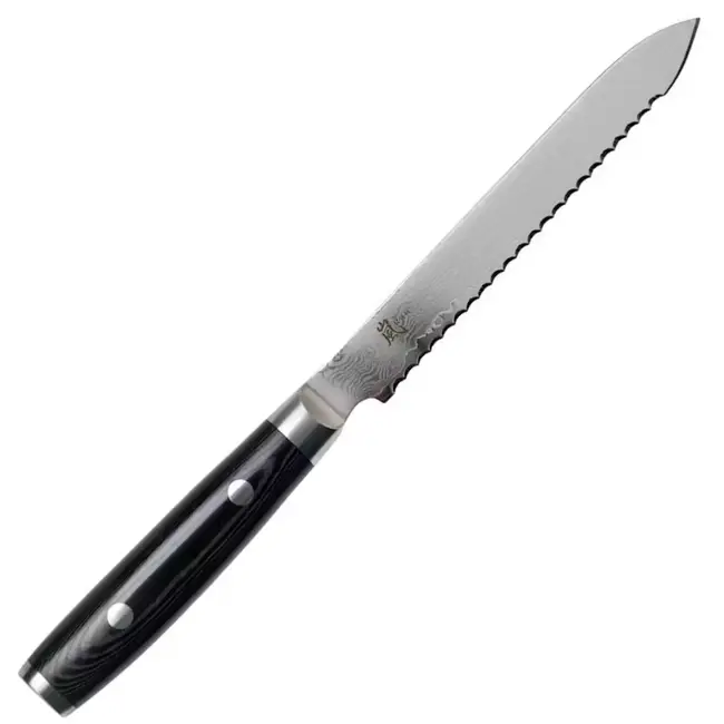 Yaxell Ran Tomatenmes 14 cm – 69 Lagen Damaststaal – VG10 Staal – 61 HRC – Canvas-Micarta Heft