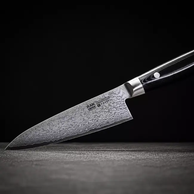 Yaxell Ran Koksmes 15,5 cm – 69 Lagen Damaststaal – VG10 Staal – 61 HRC – Canvas-Micarta Heft