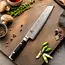 Yaxell Ran Kiritsuke 20 cm – 69 Lagen Damaststaal – VG10 Staal – 61 HRC – Canvas-Micarta Heft