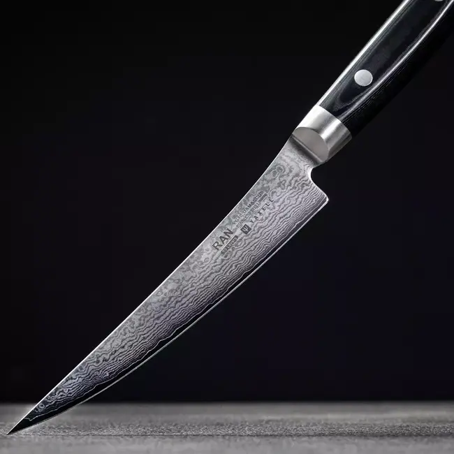 Yaxell Ran Uitbeenmes 15 cm – 69 Lagen Damaststaal – VG10 Staal – 61 HRC – Canvas-Micarta Heft