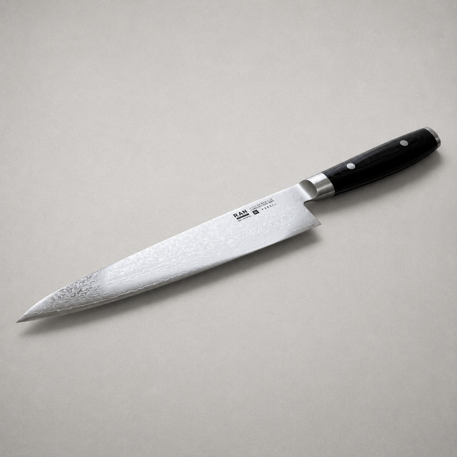 Yaxell Ran Koksmes 24 cm – 69 Lagen Damaststaal – VG10 Staal – 61 HRC – Canvas-Micarta Heft