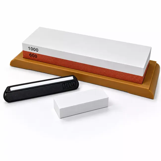 Yaxell 600/1000 Wetsteen / Combinatiesteen / Slijpsteen – Dubbele Korrelgrofte – Inclusief Angle-Keeper en Nivelleringsteen – Professioneel Slijpen van Messen
