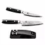 Yaxell Ran Messenset – Giftset – 3-delig – Messenlijper met Santoku Mes 16,5 cm en Universeelmes 12 cm - 69 Lagen Damaststaal – VG10 Staal – 61 HRC – Canvas-Micarta Heft