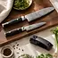 Yaxell Ran Messenset – Giftset – 3-delig – Messenlijper met Santoku Mes 16,5 cm en Universeelmes 12 cm - 69 Lagen Damaststaal – VG10 Staal – 61 HRC – Canvas-Micarta Heft