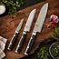 Yaxell Ran Messenset – Giftset – 3-delig – Santoku Mes 16,5 cm, Santoku Mes 12,5 cm en Schilmes 8 cm - 69 Lagen Damaststaal – VG10 Staal – 61 HRC – Canvas-Micarta Heft