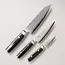 Yaxell Ran Messenset – Giftset – 3-delig – Santoku Mes 16,5 cm, Santoku Mes 12,5 cm en Schilmes 8 cm - 69 Lagen Damaststaal – VG10 Staal – 61 HRC – Canvas-Micarta Heft