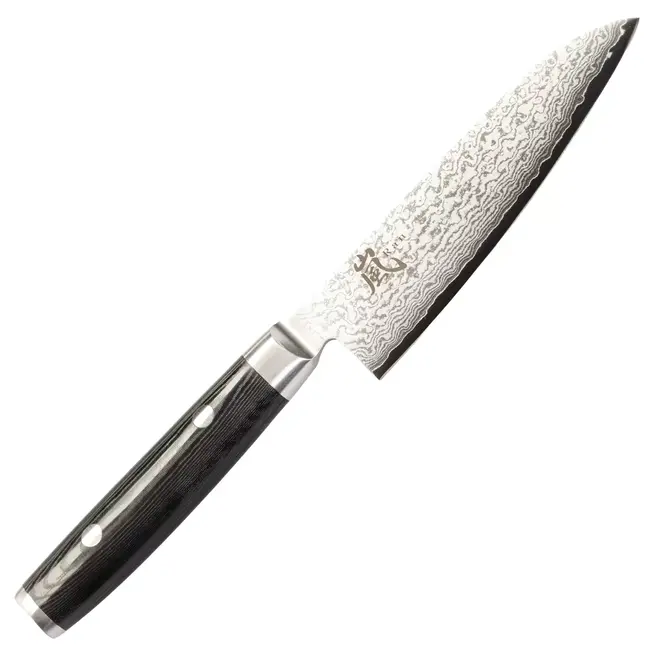Yaxell Ran Messenset – 6-delig – Beukenhouten Magnetische Messenhouder met 5 Messen – 69 Lagen Damaststaal – VG10 Staal – 61 HRC – Canvas-Micarta Heft