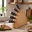 Yaxell Ran Messenset – 6-delig – Beukenhouten Messenblok met 5 Messen – 69 Lagen Damaststaal – VG10 Staal – 61 HRC – Canvas-Micarta Heft