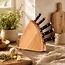 Yaxell Ran Messenset – 6-delig – Beukenhouten Messenblok met 5 Messen – 69 Lagen Damaststaal – VG10 Staal – 61 HRC – Canvas-Micarta Heft