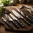 Yaxell Ran Messenset – 6-delig – Beukenhouten Messenblok met 5 Messen – 69 Lagen Damaststaal – VG10 Staal – 61 HRC – Canvas-Micarta Heft