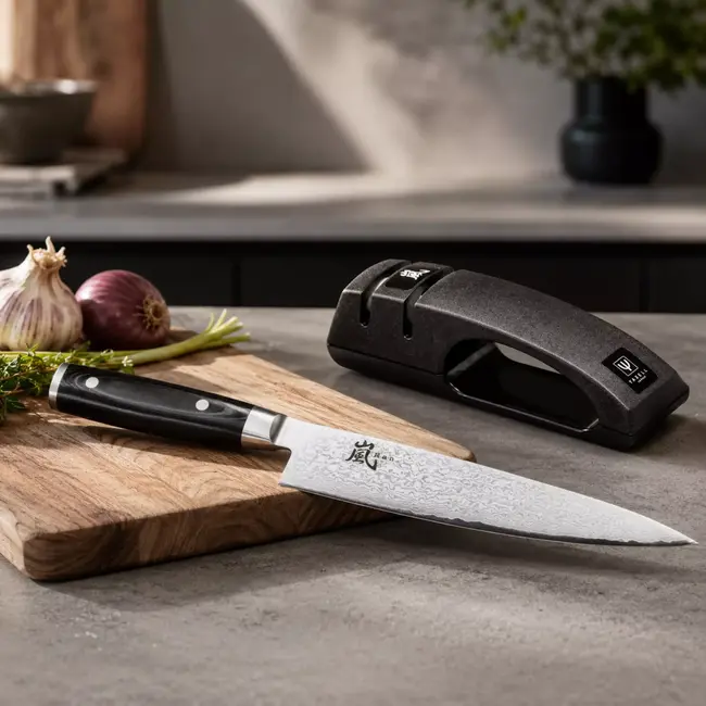 Yaxell Ran Messenset – Giftset – 2-delig – Messenslijper met Koksmes 20 cm – 69 Lagen Damaststaal – VG10 Staal – 61 HRC – Canvas-Micarta Heft