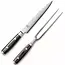 Yaxell Ran Messenset – Giftset – 2-delig – Vleesmes van 18 cm en een Vleesvork van 16 cm – 69 Lagen Damaststaal – VG10 Staal – 61 HRC – Canvas-Micarta Heft