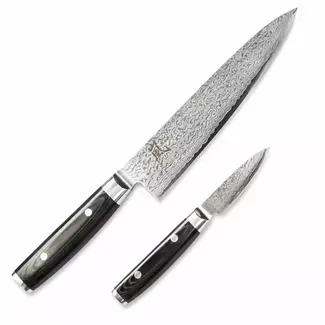 Yaxell Ran Messenset – Giftset – 2-delig – Koksmes 20 cm & Schilmes 8 cm – 69 Lagen Damaststaal – VG10 Staal – 61 HRC – Canvas-Micarta Heft
