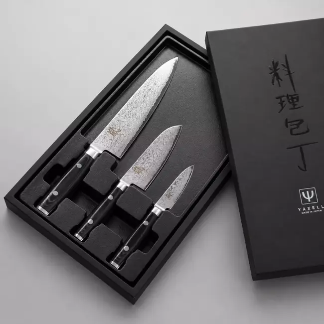 Yaxell Ran Messenset 3-delig - Geschenk Set - VG10 Damast Messen - Japans Vakmanschap