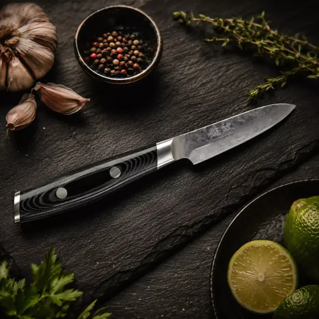 Yaxell Tsuchimon Schilmes 8 cm – VG10 Staal – Gehamerd Lemmet – Micarta Heft