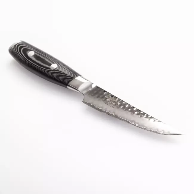 Yaxell Tsuchimon Steakmes 11 cm – VG10 Staal – Gehamerd Lemmet – Micarta Heft